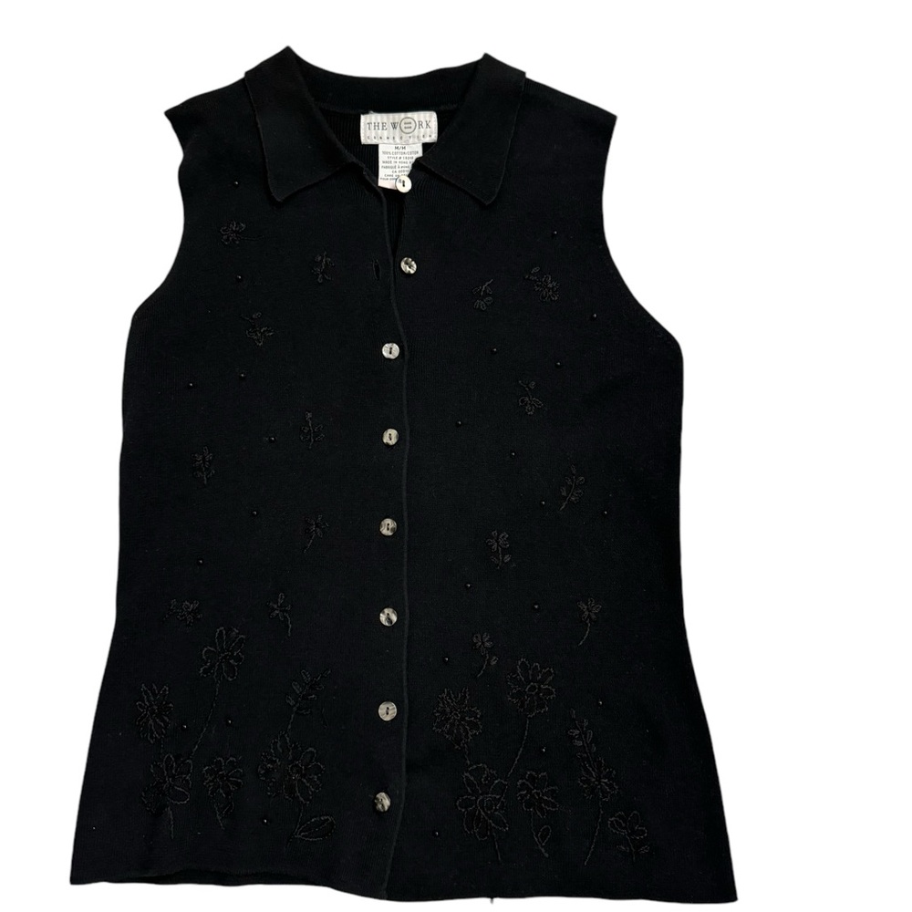 Vintage Sleeveless and Collared Cardigan